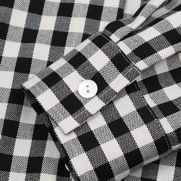 B.Sure Black And White Checkered Long-Sleeved Shirt - Picture 4 of 4